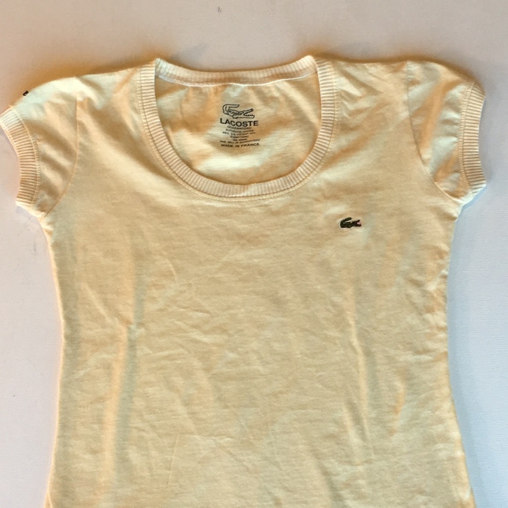 Lacoste T-shirt Light yellow Used Sz S